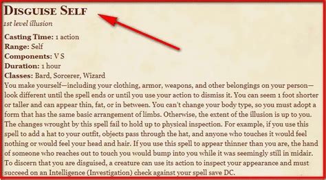 disguise self 5e.